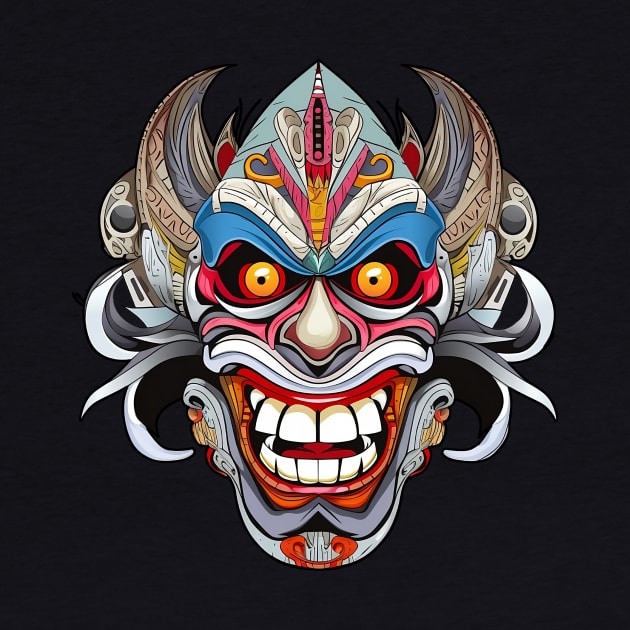 Modern Abstract of Balinese Mask: A Fusion of Tradition and Modernity by IdeationLab